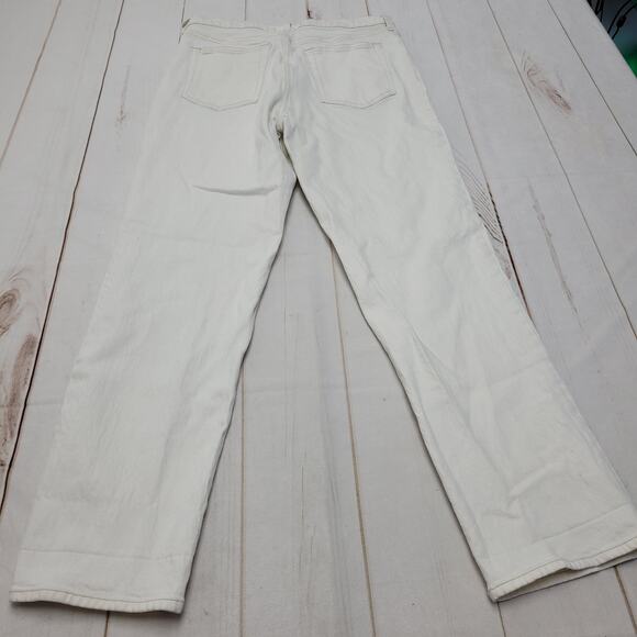 Abercrombie & Fitch the 90s straight ultra high rise jeans off white cream long - Picture 8 of 9